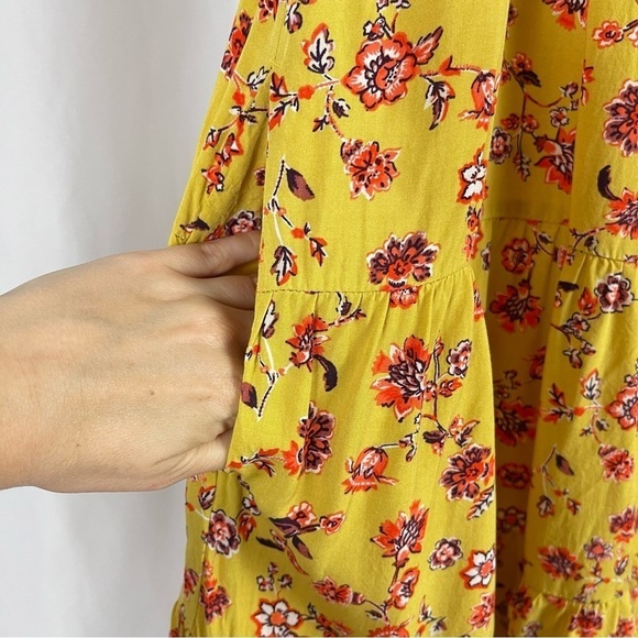Old Navy Medium Floral Ruffle Boho Swing Tiered Dress Summer Cottagecore Pockets - Picture 6 of 9